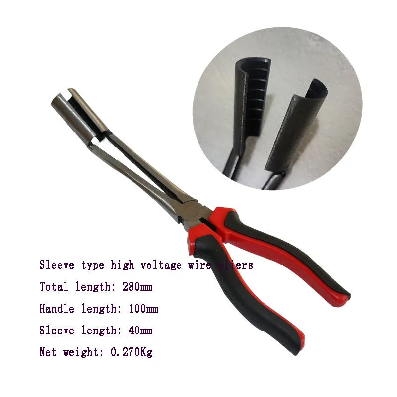 Carbon steel spark plug wire removal pliers 21cm for automotive ignition cable clamp repair