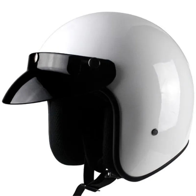 Men and women retro hard hat motorcycle helmet VS-050 in matte black with ABS shell and EPS liner