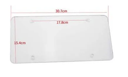 Transparent white heavy-duty acrylic car license plate frame set of two, 154mm x 307mm size