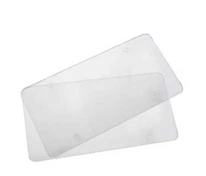 Transparent white heavy-duty acrylic car license plate frame set of two, 154mm x 307mm size