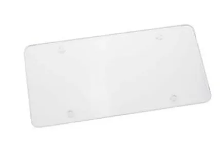 Transparent white heavy-duty acrylic car license plate frame set of two, 154mm x 307mm size