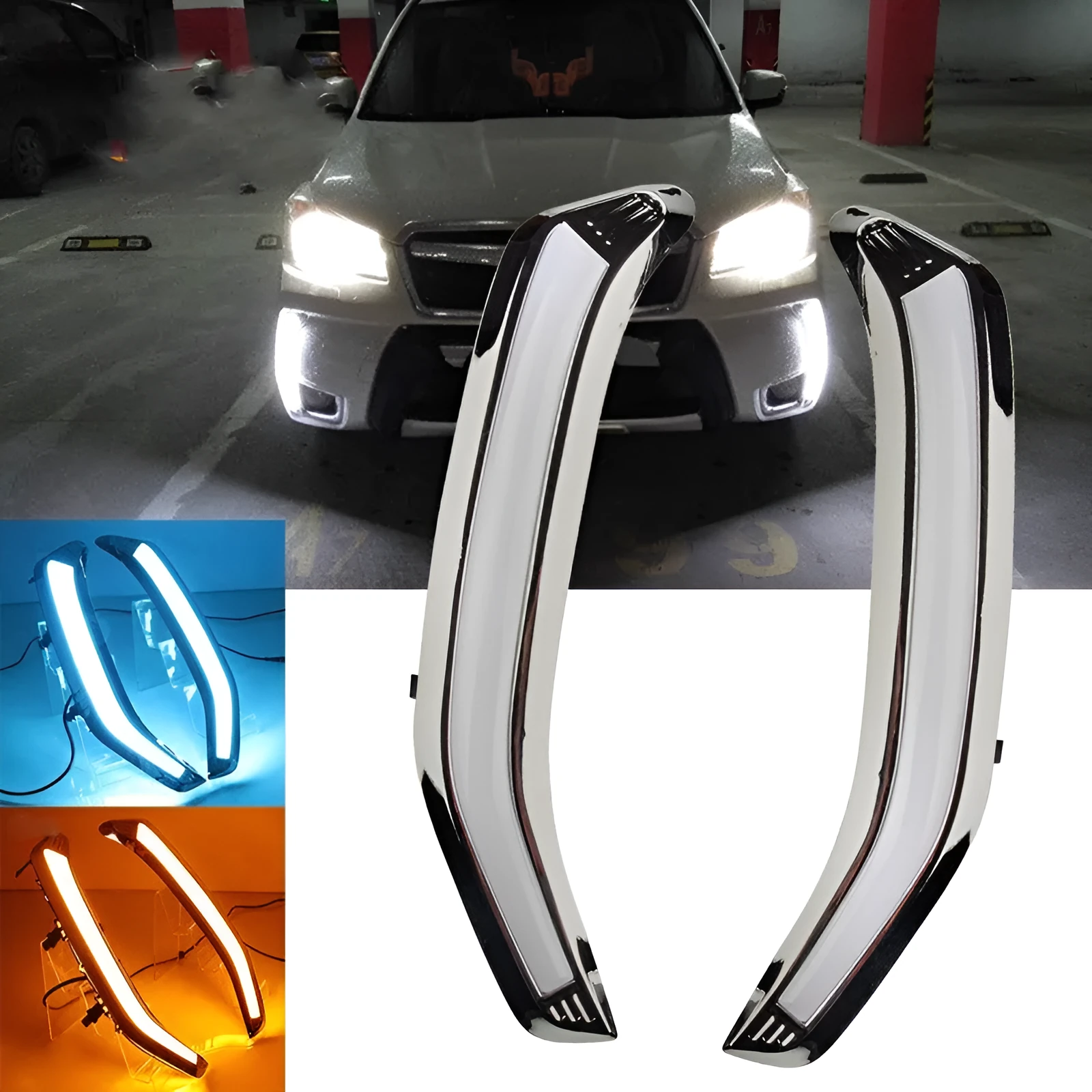 Subaru Forester 2013-2015 LED daytime running light with ABS housing and white light output