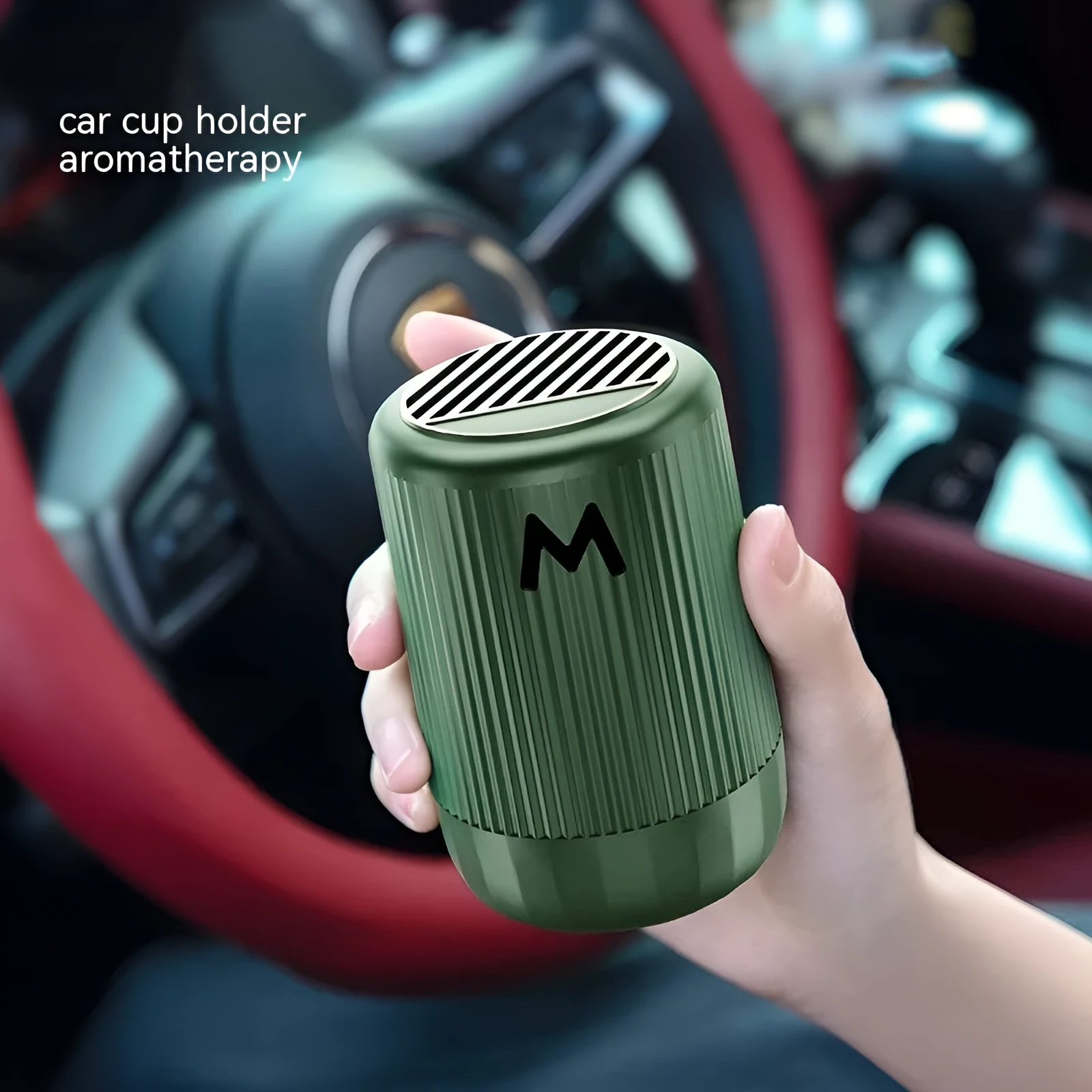 10cm by 6cm solid car aromatherapy cup for odour removal and fragrance in Classic Gulong, Gardenia, Romantic Encounter, or Velvet Rose scents.