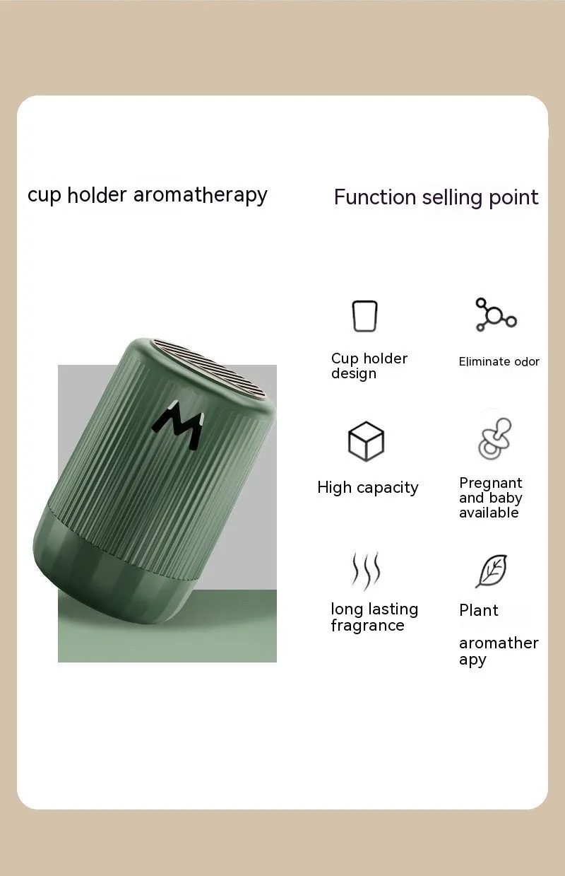 10cm by 6cm solid car aromatherapy cup for odour removal and fragrance in Classic Gulong, Gardenia, Romantic Encounter, or Velvet Rose scents.