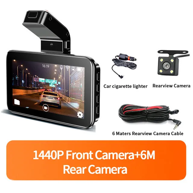 3-inch HD car DVR dashboard camera with dual lens for front and back vehicle recording