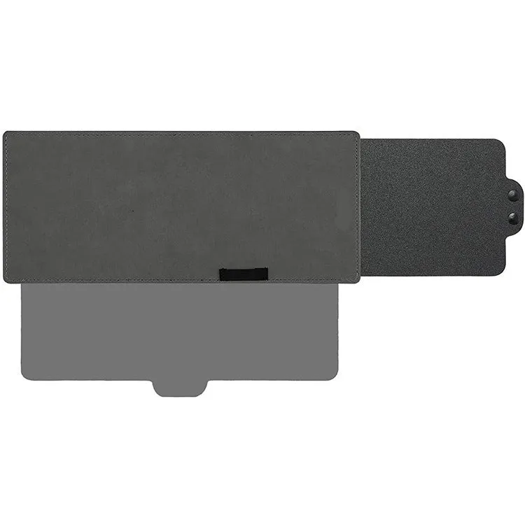 Portable retractable car sun visor in black PU leather, universal fit, 31cm width