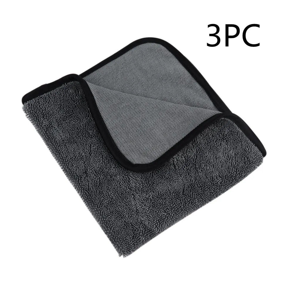 Grey microfiber car wash towel measuring 40 by 40 centimetres