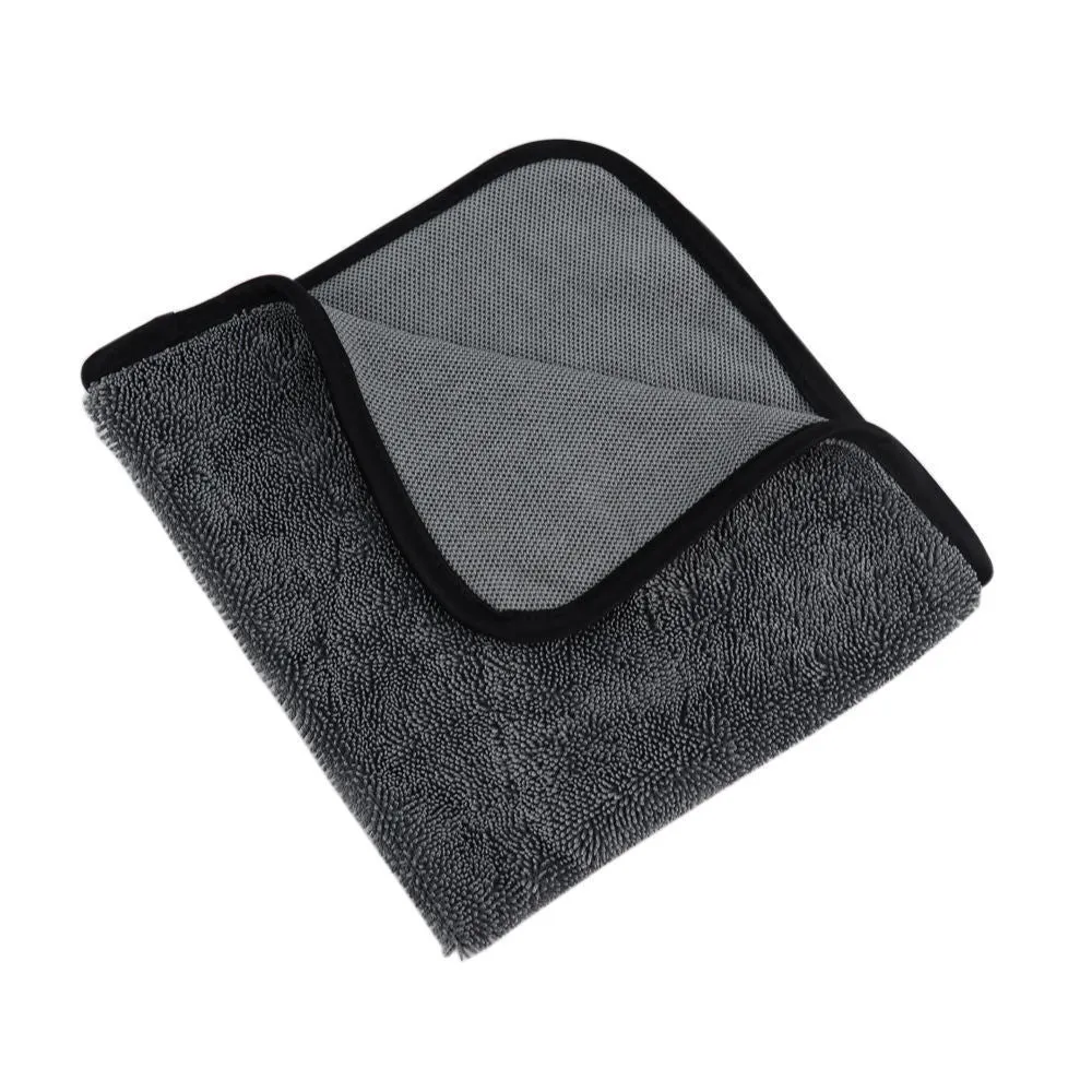 Grey microfiber car wash towel measuring 40 by 40 centimetres