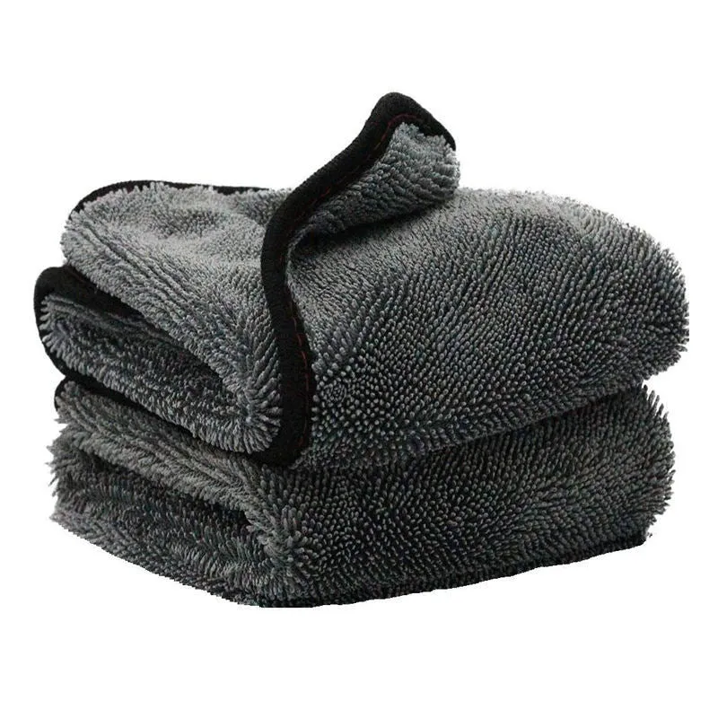 Grey microfiber car wash towel measuring 40 by 40 centimetres