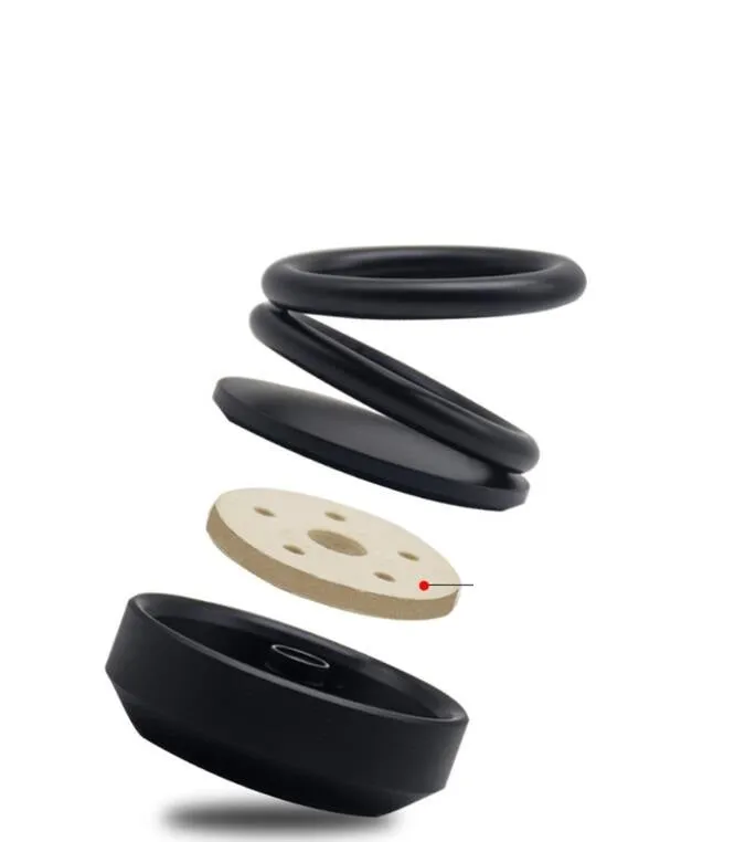 Double ring rotating car aromatherapy diffuser with aluminium alloy magnetic suspension holder in black
