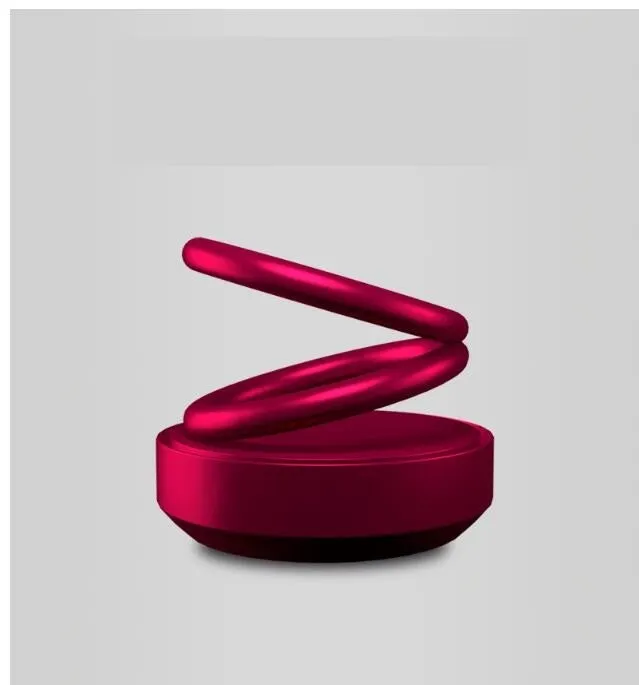 Double ring rotating car aromatherapy diffuser with aluminium alloy magnetic suspension holder in black
