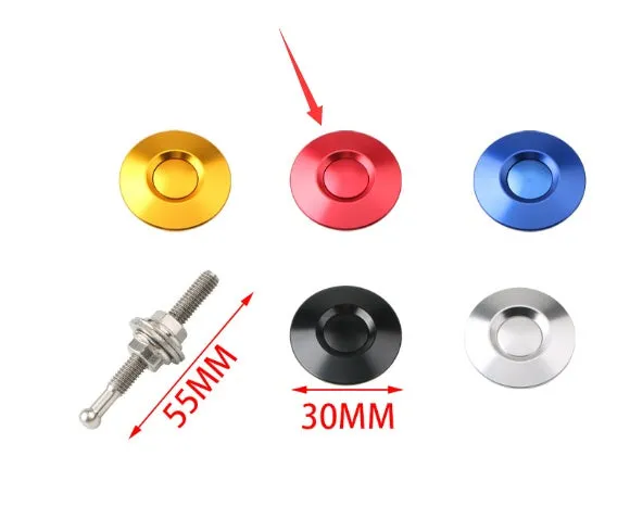 30mm aluminium engine cover lock in silver, black, gold, blue, and red colour options.
