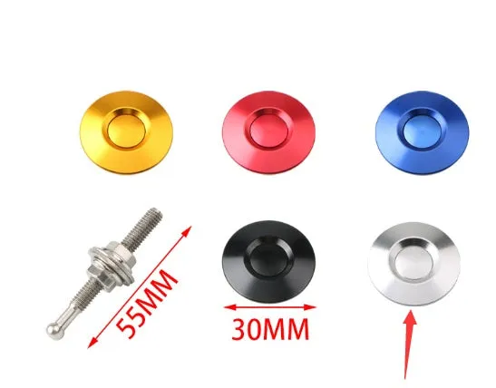 30mm aluminium engine cover lock in silver, black, gold, blue, and red colour options.