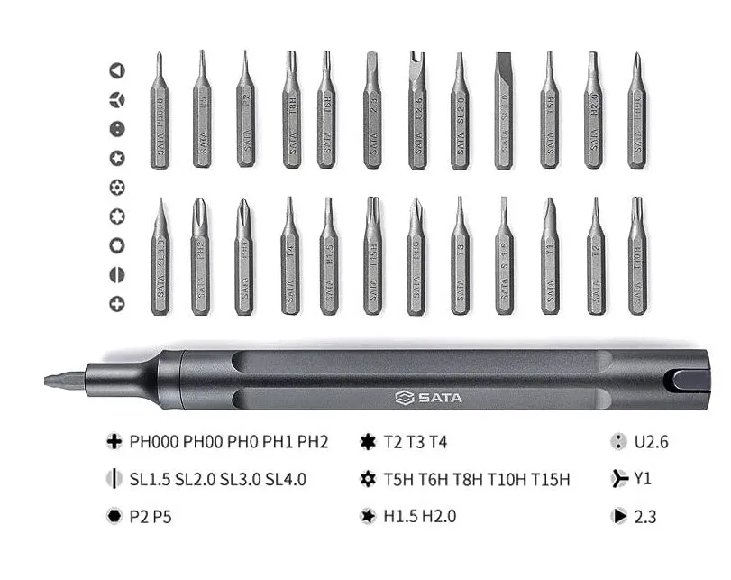Black tool steel 24-piece multifunctional magnetic screw set for non-precision maintenance