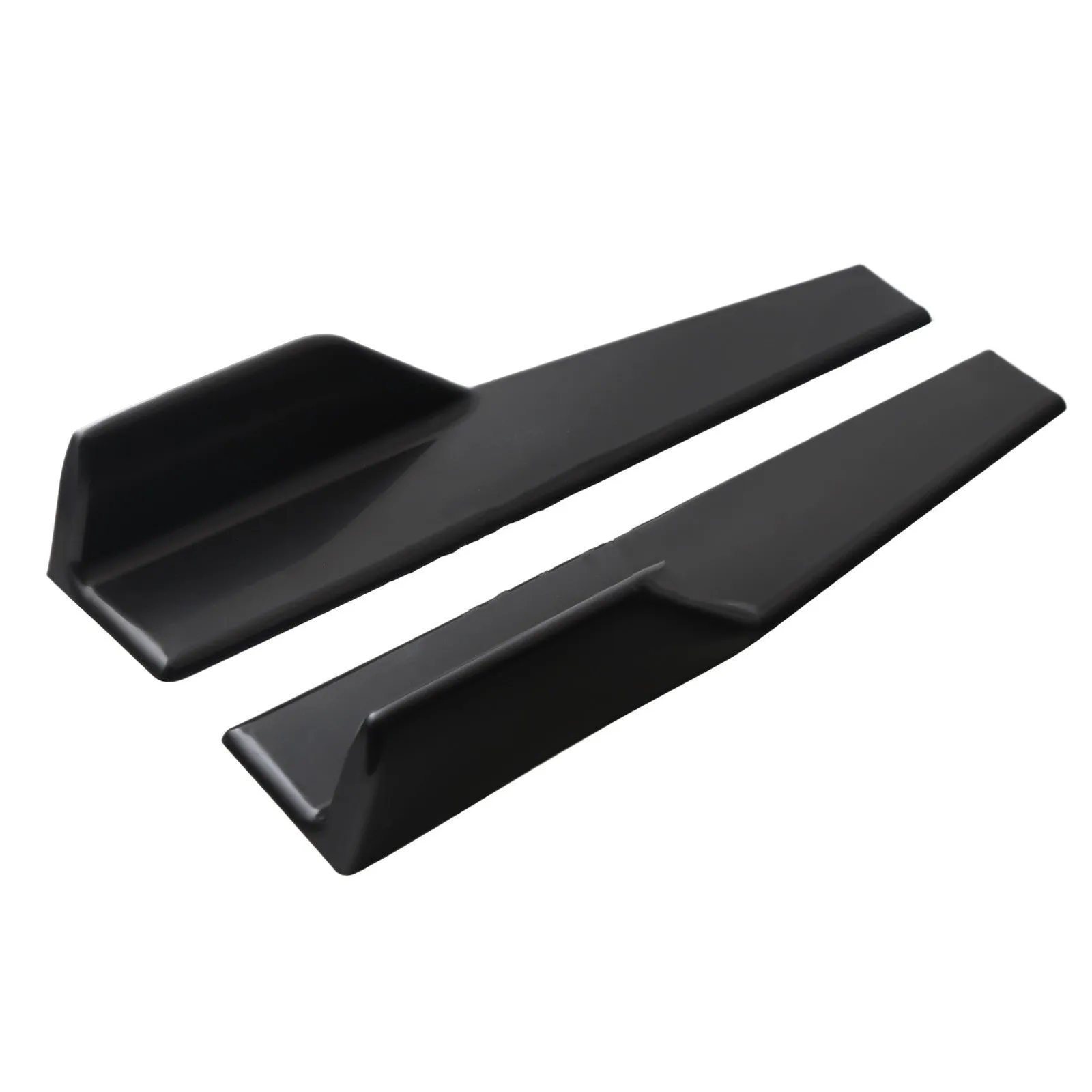 Black PU car side skirt with 3D carbon fiber pattern pair for universal fit
