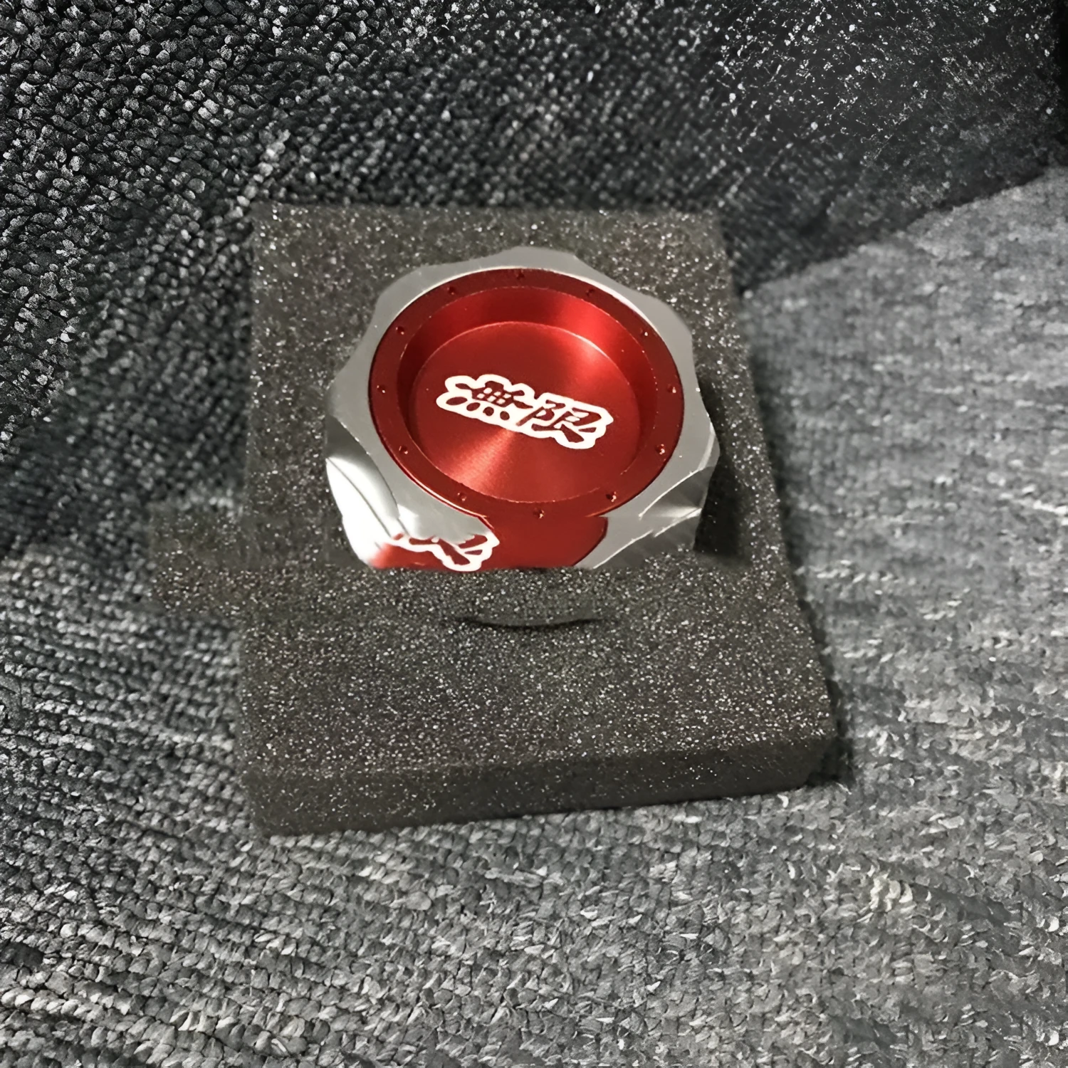 Aluminium alloy oil filter cap for Honda in red, blue, silver, black, purple, and gold colour options.