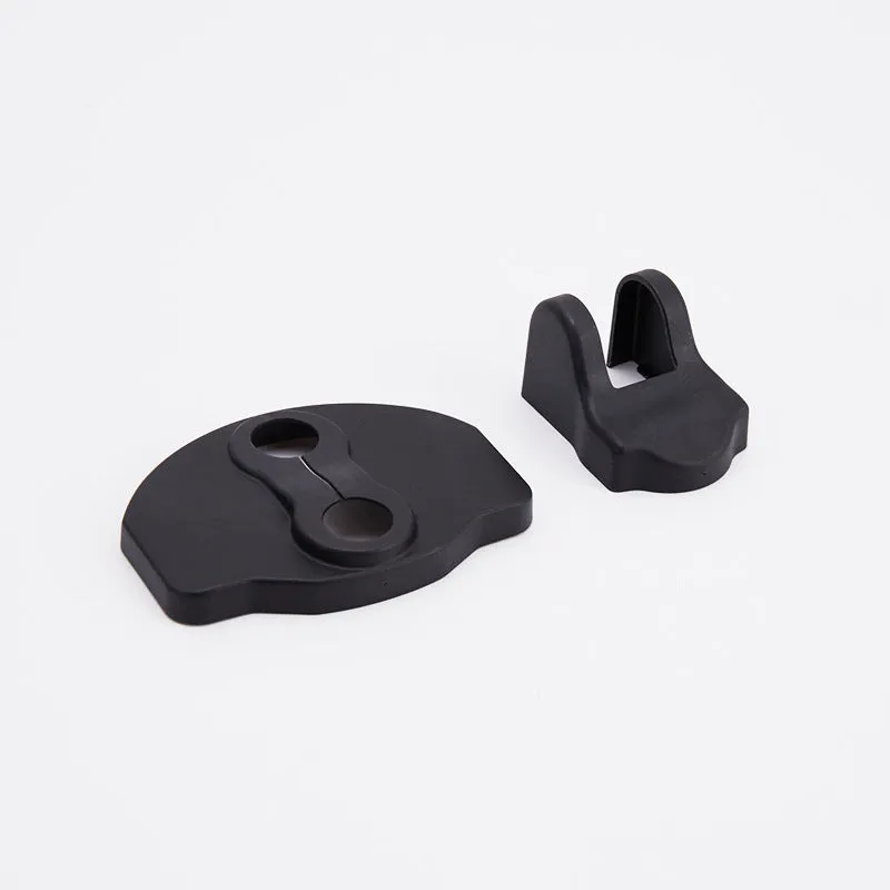 Black ABS door lock protection cover set with two latch shells and four limiter shells