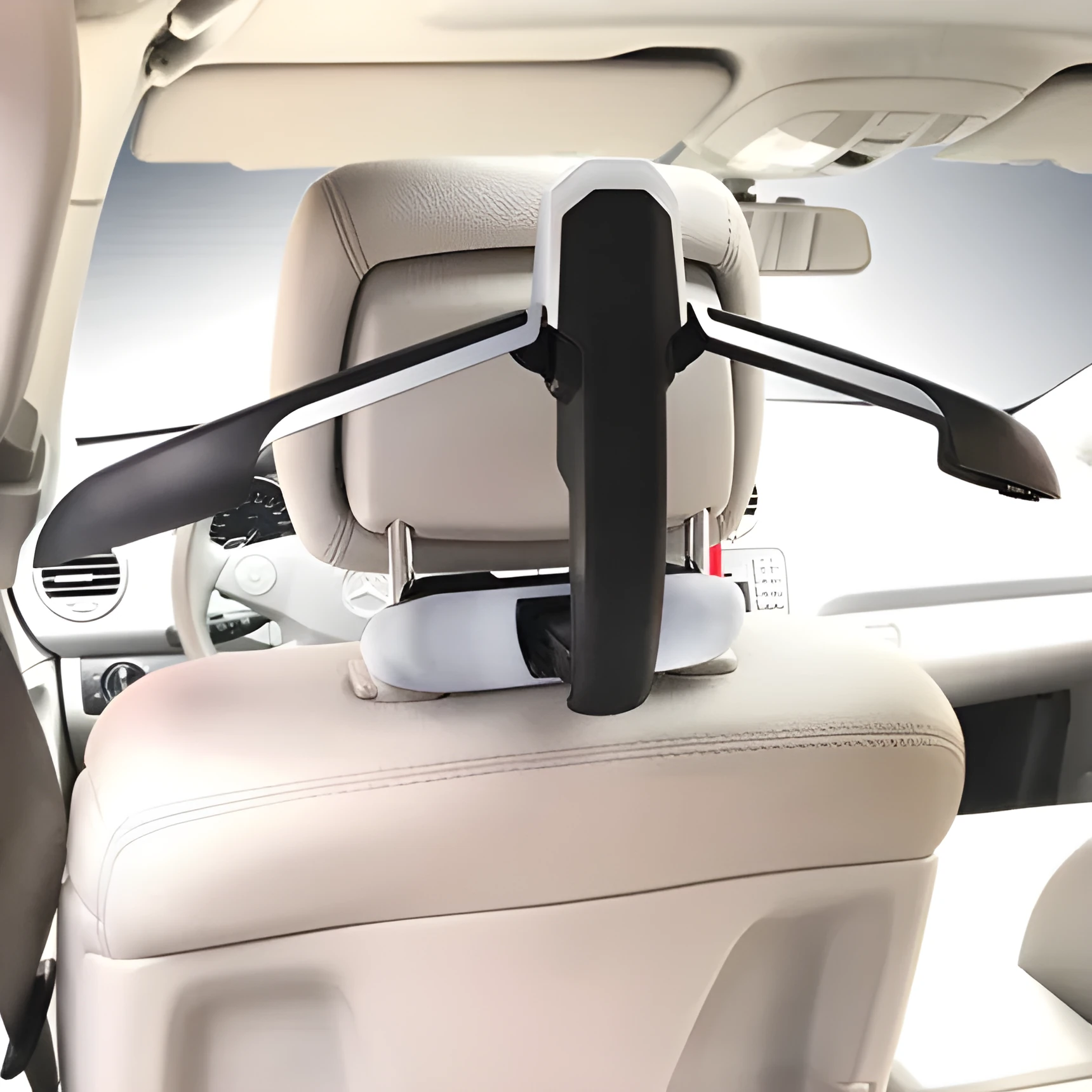 Matte black silver edge plastic car hanger for automotive interior decoration