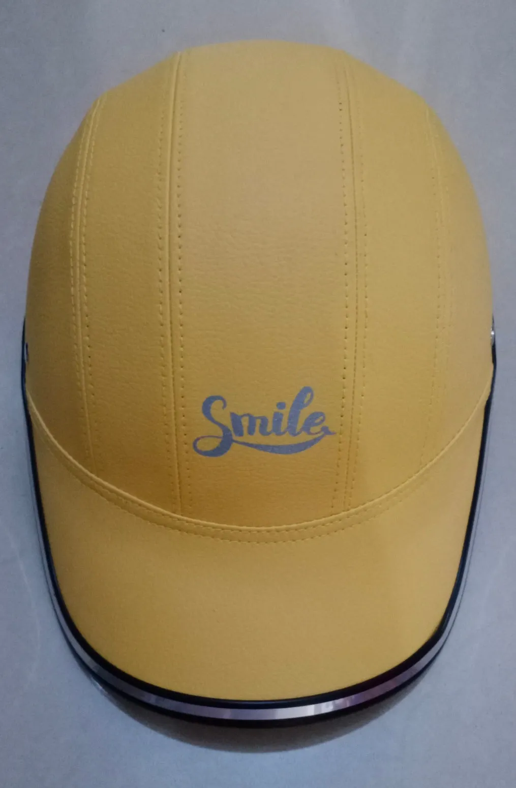 Motorcycle adult full face helmet with ABS shell and PU leather in black yellow colour