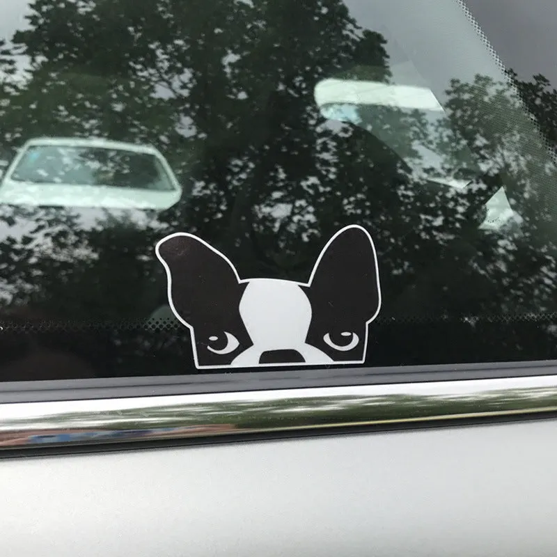 Pack of 10 reflective bulldog stickers 11cm x 7cm in three colour options, strong adhesive for car bumper or pet collar