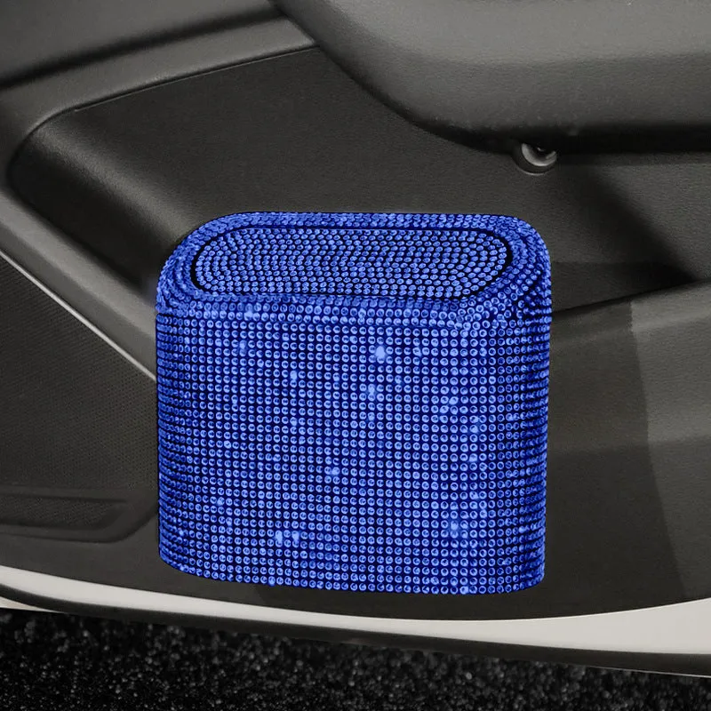 Small plastic car trash can with studded diamond pattern in coloured diamond finish