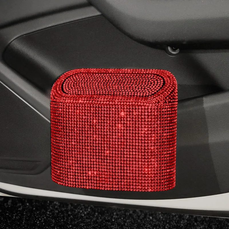 Small plastic car trash can with studded diamond pattern in coloured diamond finish
