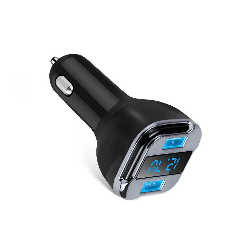 Smart GPS Satellite Locator Mobile Phone Charger with 24W Fast Charging, 4.2A Output, Universal USB Port, Suitable for 12V/24V Cars, Black ABS+PC Construction, Compact 7.5x3.8x3.8cm Design