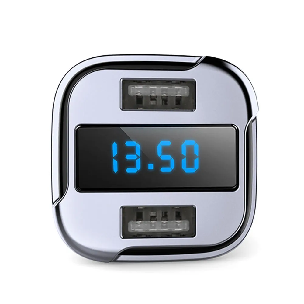 Smart GPS Satellite Locator Mobile Phone Charger with 24W Fast Charging, 4.2A Output, Universal USB Port, Suitable for 12V/24V Cars, Black ABS+PC Construction, Compact 7.5x3.8x3.8cm Design
