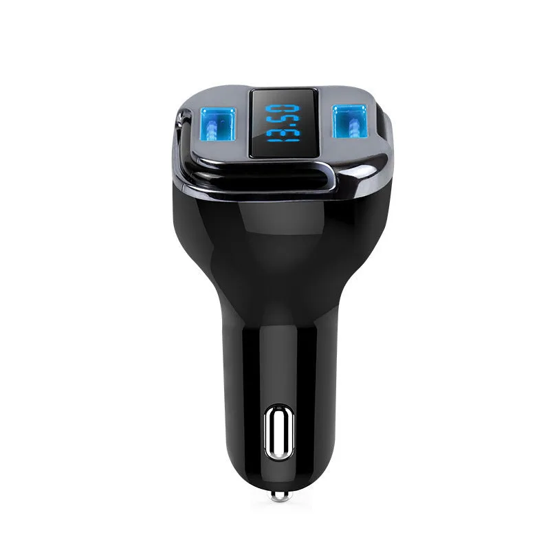 Smart GPS Satellite Locator Mobile Phone Charger with 24W Fast Charging, 4.2A Output, Universal USB Port, Suitable for 12V/24V Cars, Black ABS+PC Construction, Compact 7.5x3.8x3.8cm Design