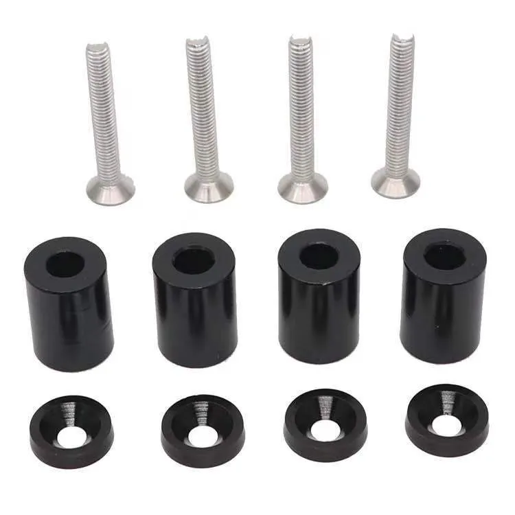 Aluminium alloy machine cover height spacers pack with hardware for car modification in black blue red colours