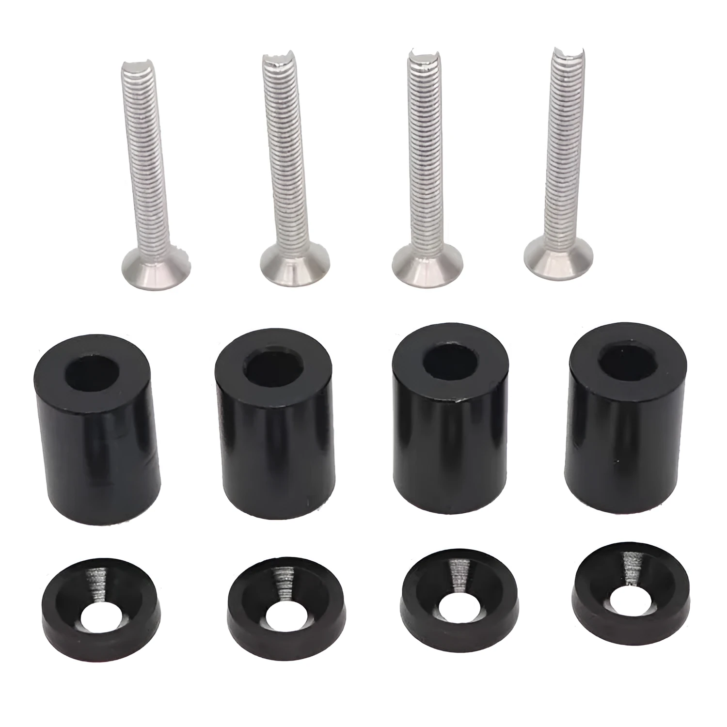 Aluminium alloy machine cover height spacers pack with hardware for car modification in black blue red colours
