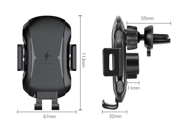 GY-C20 black touch car wireless charger with sucker mount on windscreen