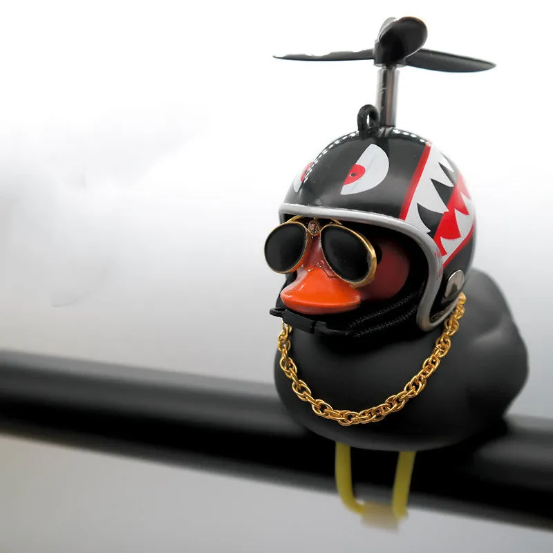 Little Yellow Duck African Black Duck plastic fibre self-propelled ornament with air horn for electric vehicle or motorcycle