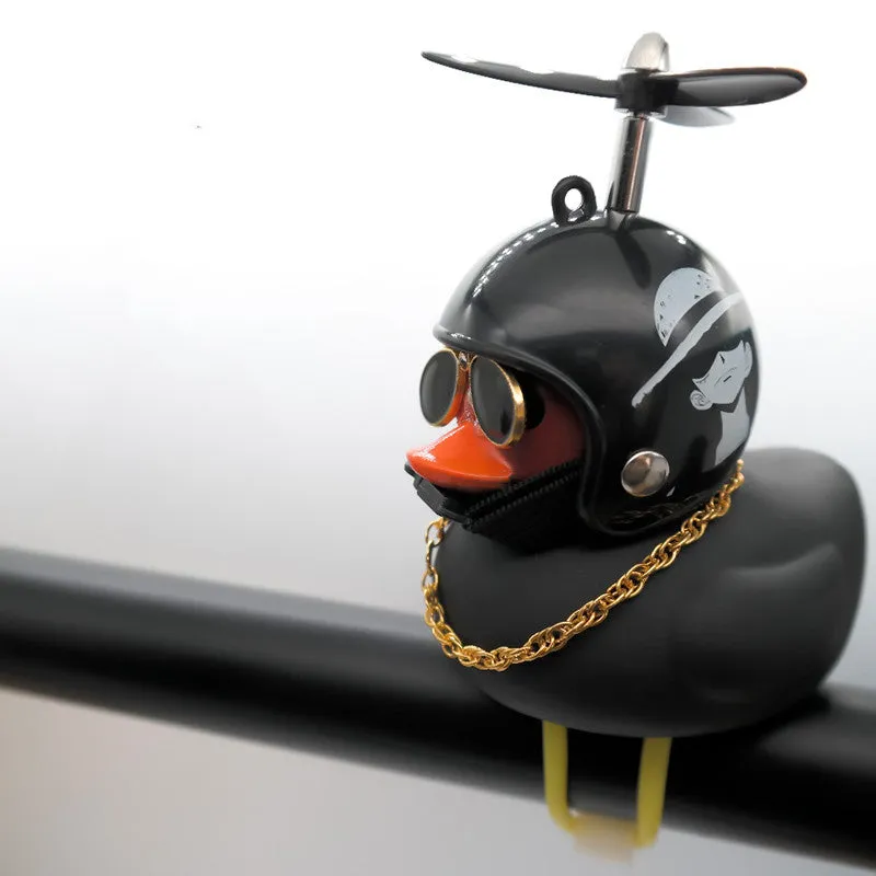 Little Yellow Duck African Black Duck plastic fibre self-propelled ornament with air horn for electric vehicle or motorcycle