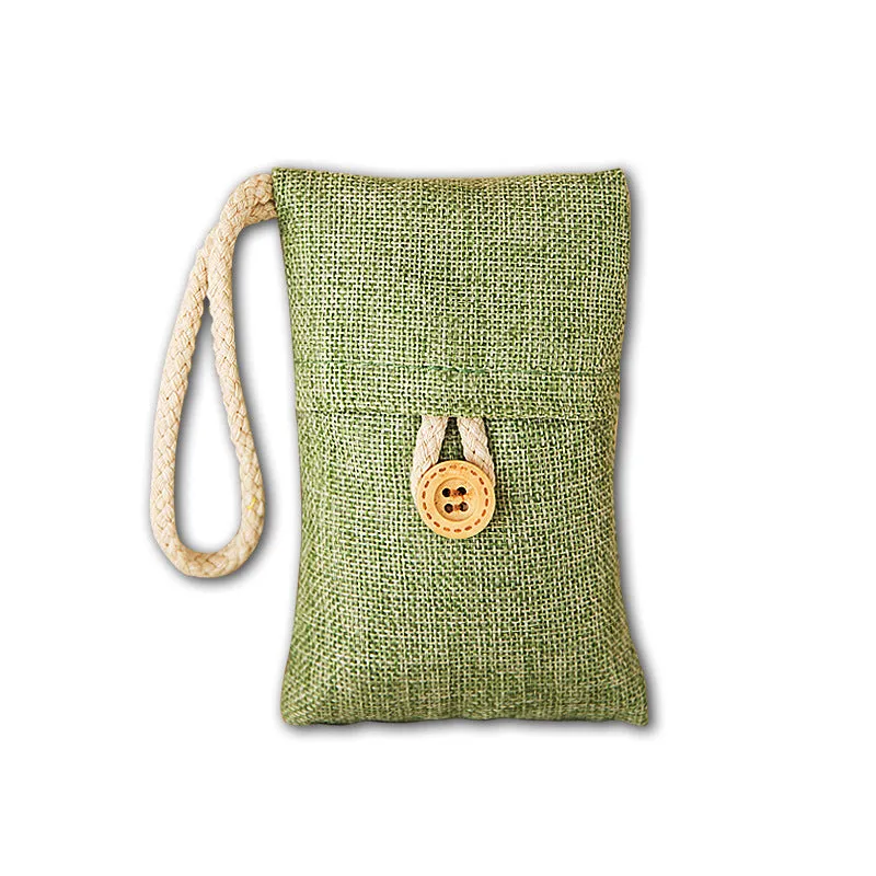 Bamboo charcoal air purifying bag 100g in beige, used for removing formaldehyde and odours in wardrobes