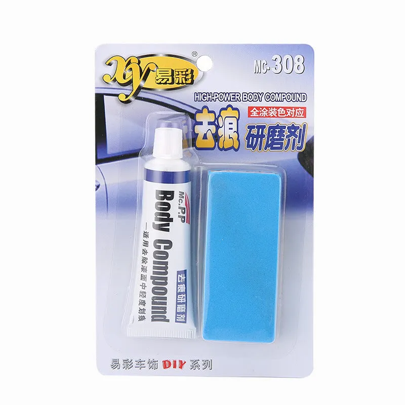 Car scratch repair wax solid polishing wax 15g tub with English suction card for automotive paint scratch removal