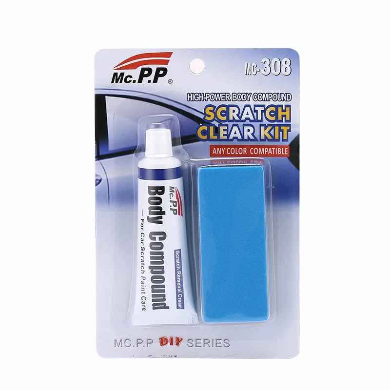 Car scratch repair wax solid polishing wax 15g tub with English suction card for automotive paint scratch removal