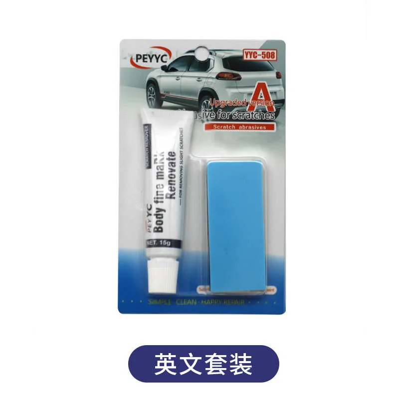 Car scratch repair wax solid polishing wax 15g tub with English suction card for automotive paint scratch removal