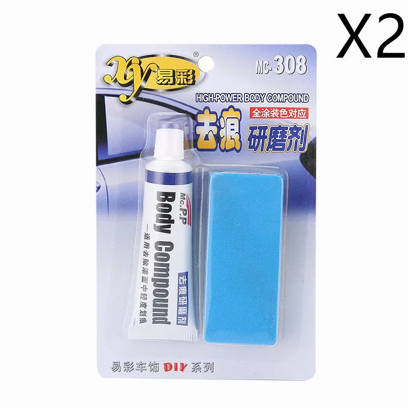 Car scratch repair wax solid polishing wax 15g tub with English suction card for automotive paint scratch removal