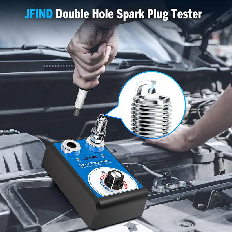 Car spark plug tester diagnostic tool showing European and American standard options