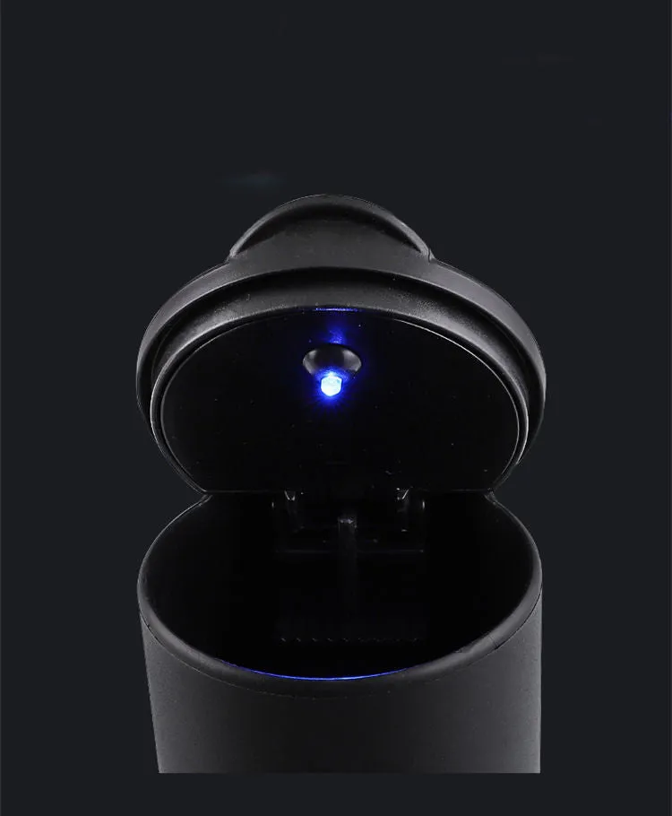 Creative LED portable car ashtray with light, made from flame-retardant ABS, for dual use in car and home
