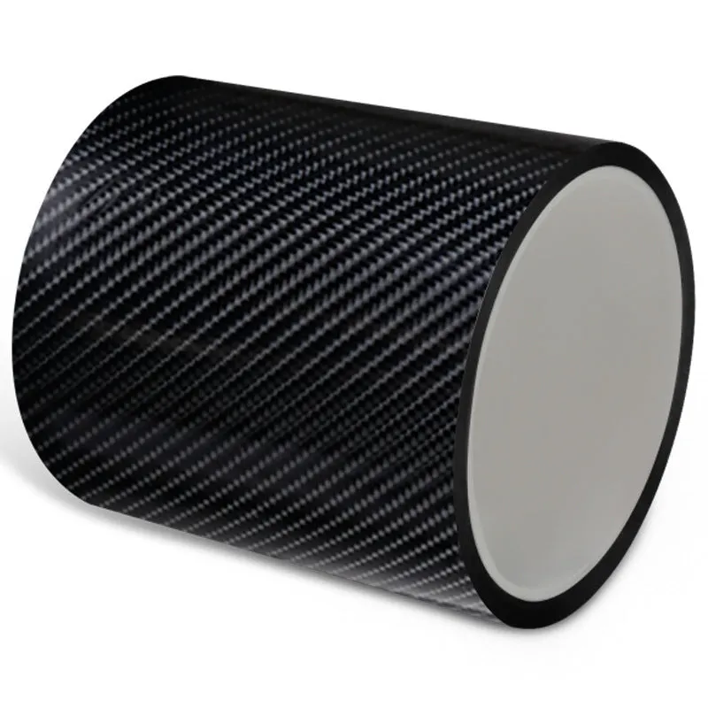 5D car door sill strip carbon fibre anti-stepping protective film in black on car door sill