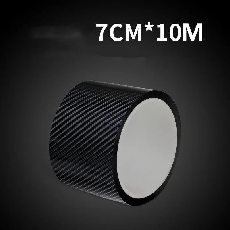 5D car door sill strip carbon fibre anti-stepping protective film in black on car door sill