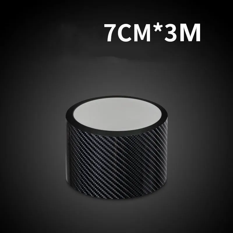5D car door sill strip carbon fibre anti-stepping protective film in black on car door sill