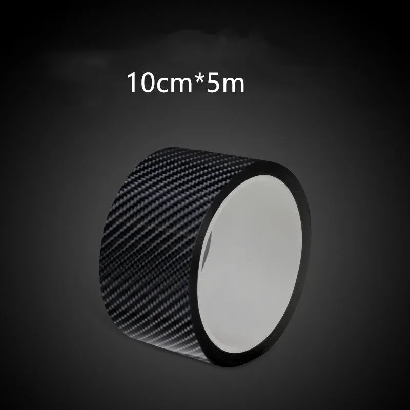 5D car door sill strip carbon fibre anti-stepping protective film in black on car door sill
