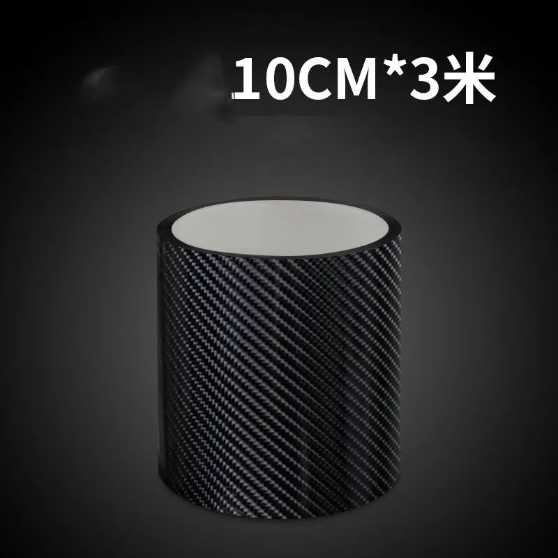 5D car door sill strip carbon fibre anti-stepping protective film in black on car door sill