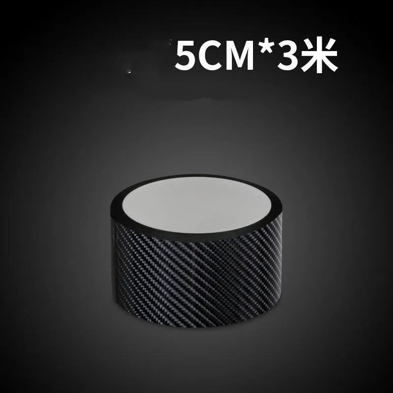 5D car door sill strip carbon fibre anti-stepping protective film in black on car door sill