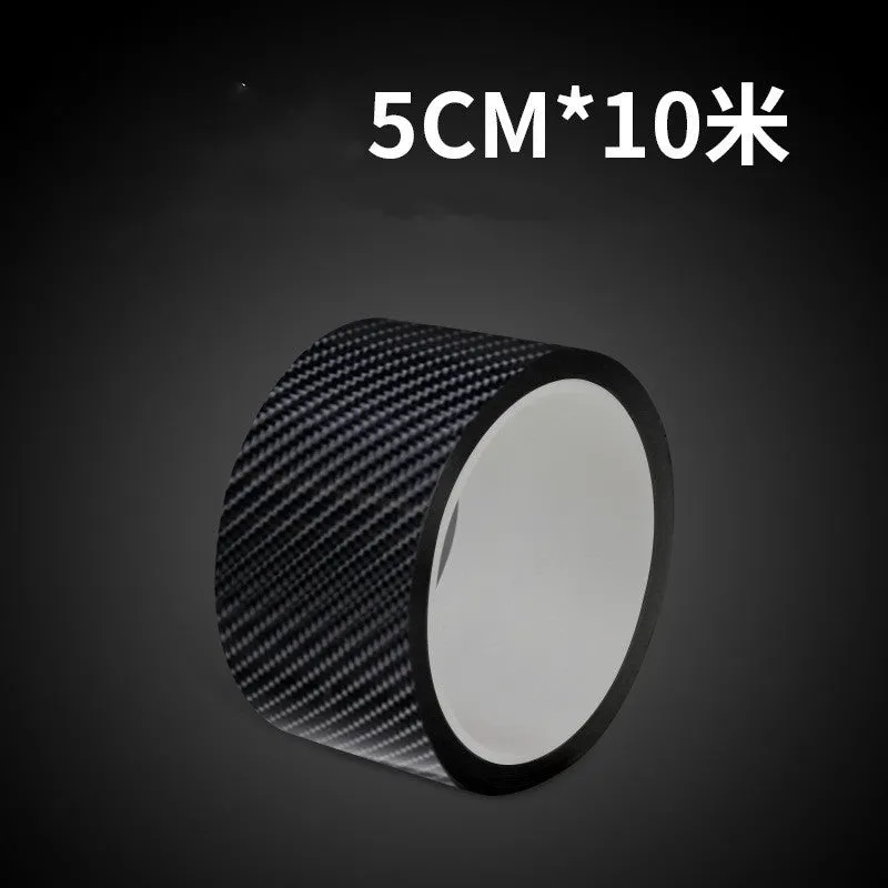 5D car door sill strip carbon fibre anti-stepping protective film in black on car door sill