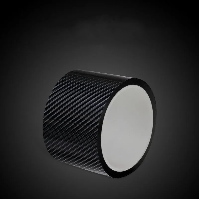 5D car door sill strip carbon fibre anti-stepping protective film in black on car door sill