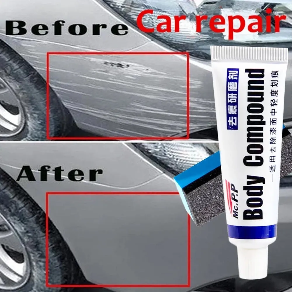 Mild scratch repair paste for car paint with white sponge applicator kit